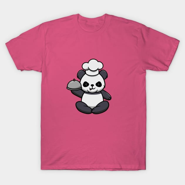 Cute Panda Chef T-Shirt by Cubbone